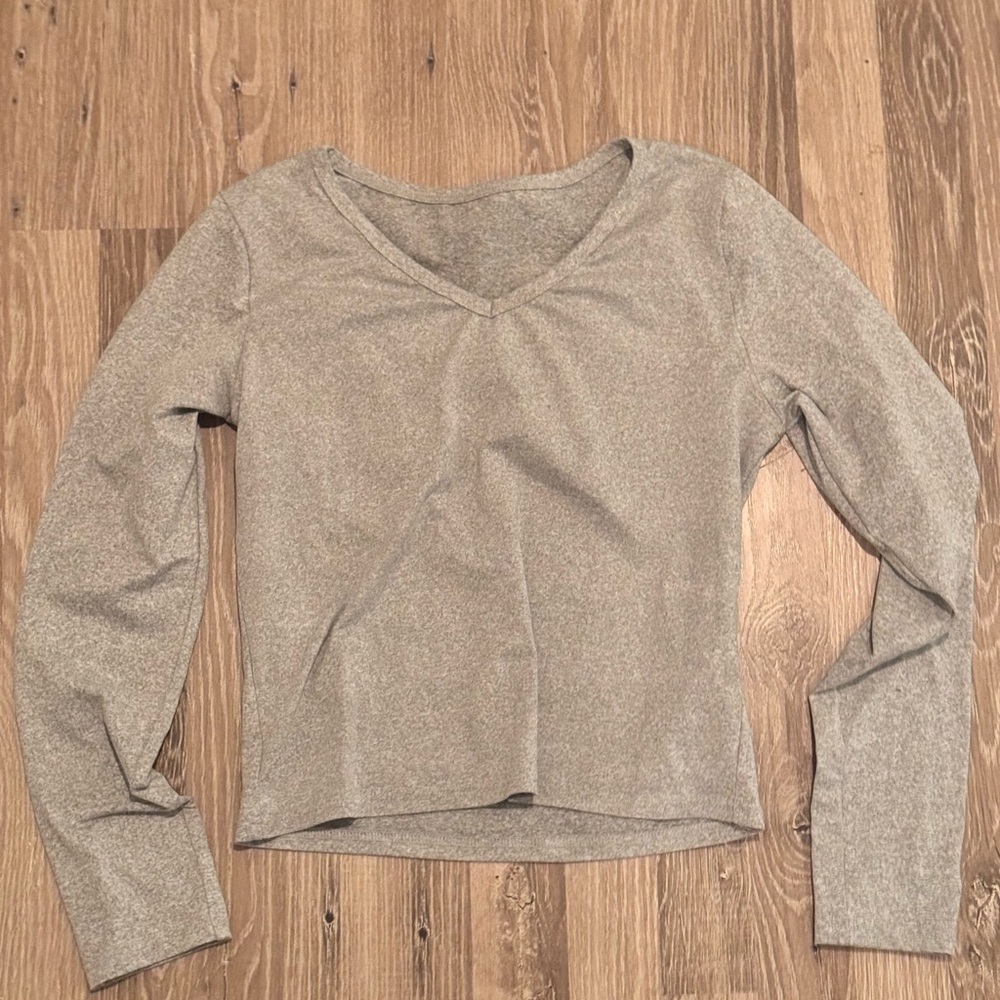 Gray Long Sleeve Women's Top